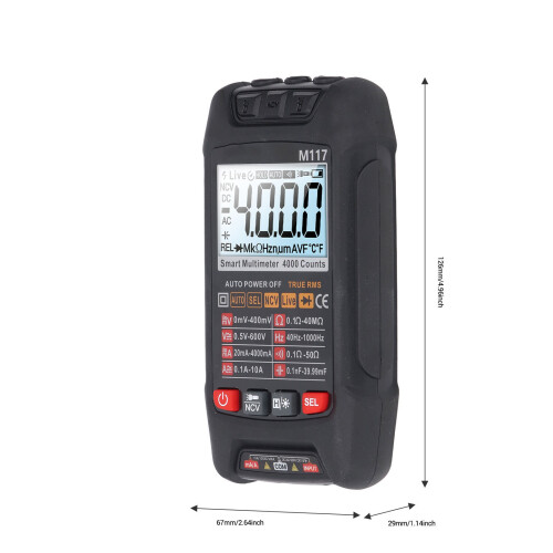 Multimetro Digitale ad Alta Precisione, True RMS, Retroilluminato, 600V, 10A 1