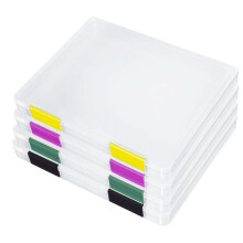 4 st A4-Fil Portable Project Case, Portable A4 File Box Plast Scrapbook Paper FöRvaringslåDa för 8,5X11Tum Brevpapper