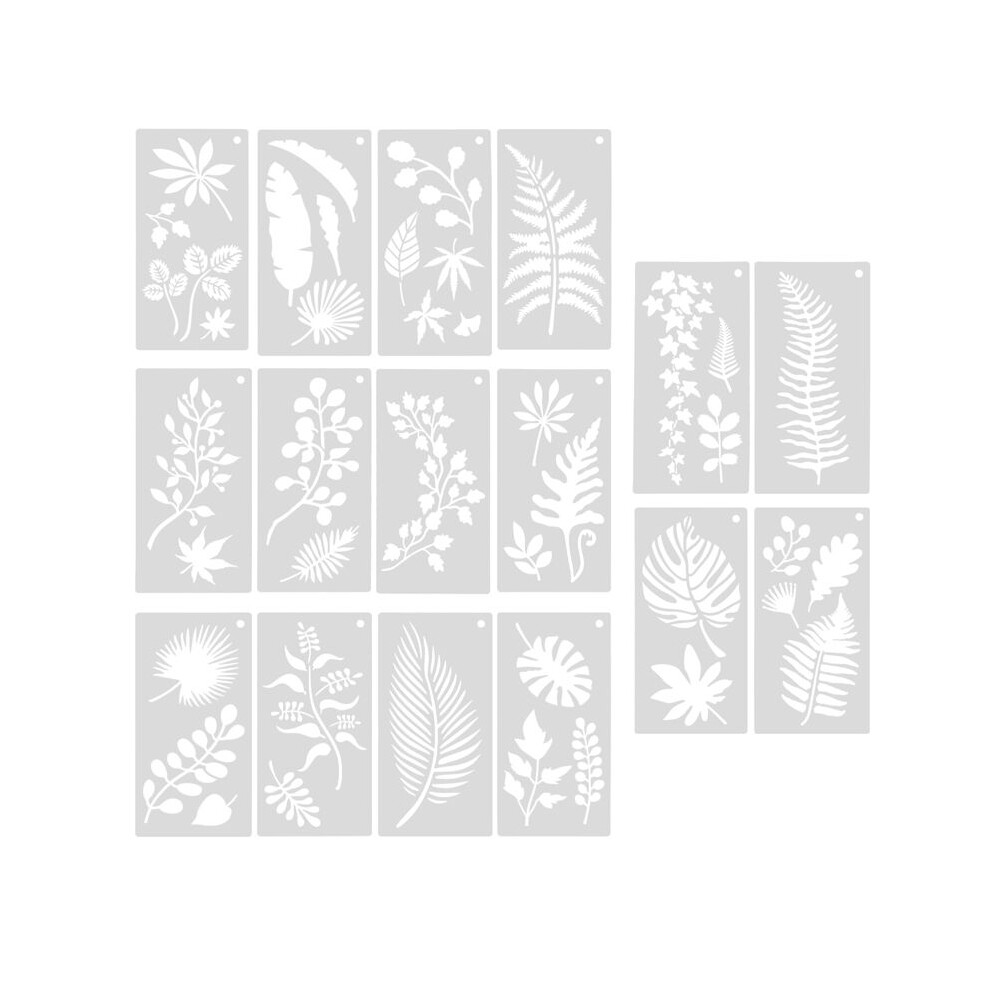 16 Pieces Leaves Stencil Reusable Sheet Painting Stencil Sheet Wall Stencil Leaf Pattern Template Tropical Leaf Reusable 6033897235372