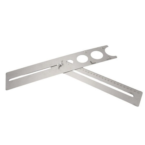 Multi-Functional Stainless Steel Ceramic Tile Hole Locator Ruler 360 degree Adjustable Punching Hand Measure Tools 2