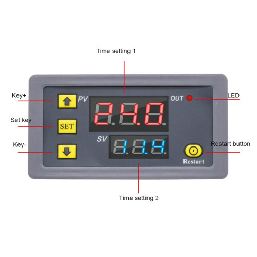 Digital  Delay Relay LED Display Cycle Timer Control  Adjustable Timing Relay  Delay  AC110-220V 2