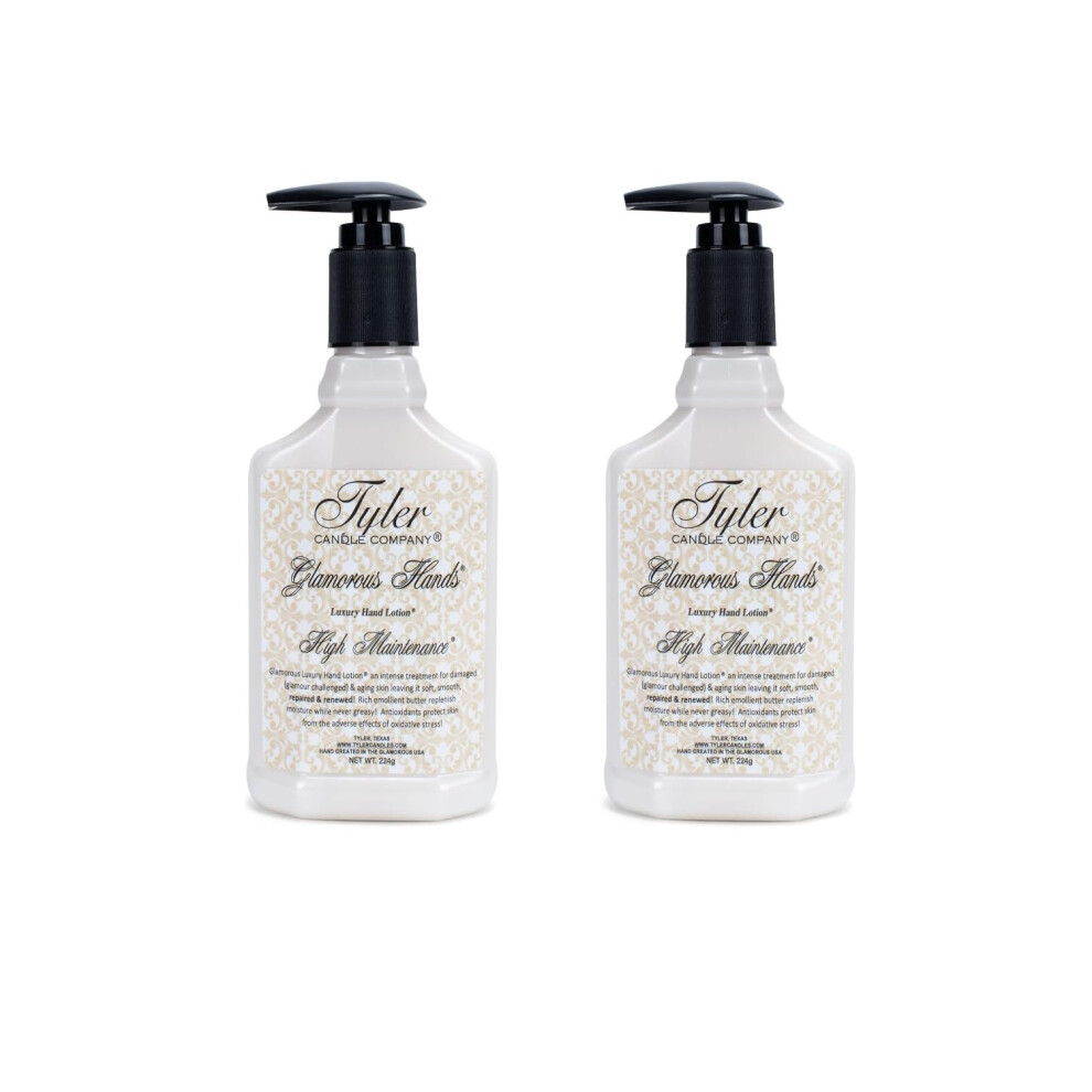 Tyler Candle Company White Tyler Hand Lotion - Glamorous Personal Care Products By Tyler Candle, 8 Fl Oz (Pack Of 2),