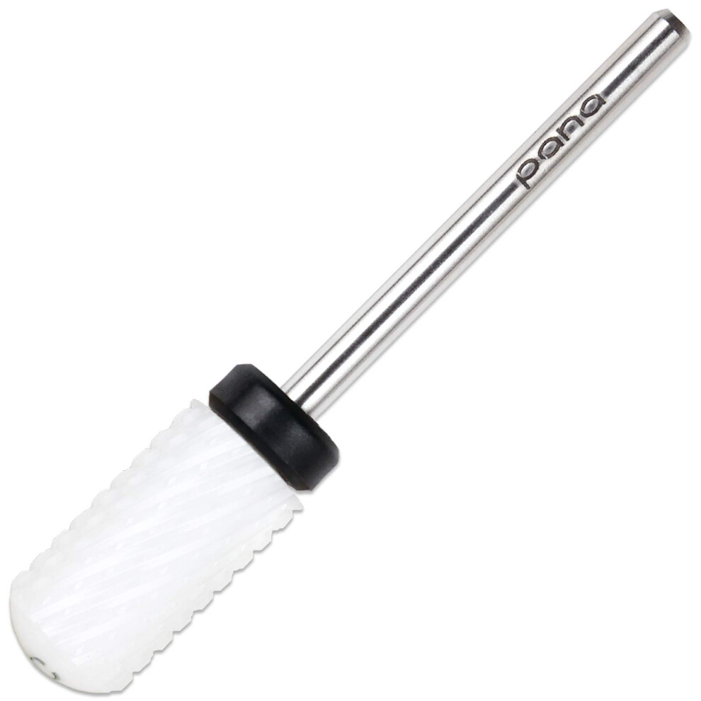 Pana Smooth Top Large Barrel 3/32" Ceramic Bit - Extra Coarse Grit - Fast Remove Acrylic Or Hard Gel Nail Drill Bit For Manicure Pedicure Salon Profes