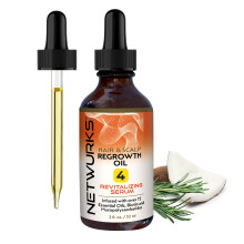 Aceite para Regeneración del Cabello y cuero Cabelludo, Romero, Menta y Coco con Biotina, 2oz, Netwurks