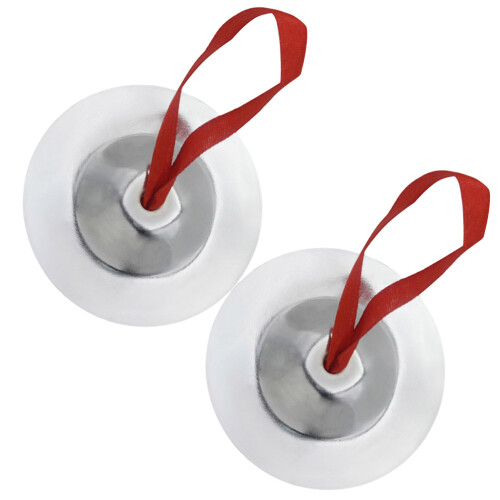 2Paires Mini Cymbales Doigt Argent Compactes Pour Danse