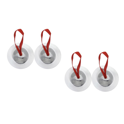 2Paires Mini Cymbales Doigt Argent Compactes Pour Danse 2