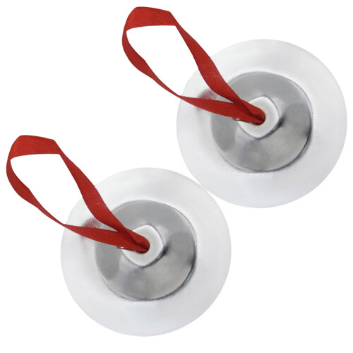2Paires Mini Cymbales Doigt Argent Compactes Pour Danse 1