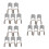 15Pièces Formes Extension Ongles Aluminium Durable Argent DIY 10