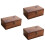3Pièces Boîtes En Bois Marron Rangement Divers Avec Gravure 7