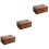 3Pièces Boîtes En Bois Marron Rangement Divers Avec Gravure 6