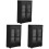 3Pièces Miniature Noir Bois Pour Décoration Maison De 4