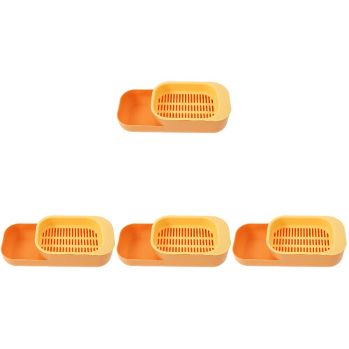 4Pièces Boîte De Plantation Chat Hydroponique Plastique Orange 2