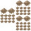 300Pcs Square Claw Studs Copper Rivets for Bags Clothes DIY 7