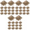 300Pcs Square Claw Studs Copper Rivets for Bags Clothes DIY 4