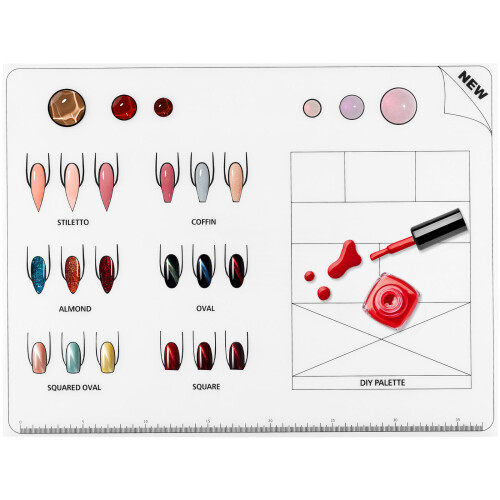 5Pièces Tapis Nail Art Silicone Multi Usage Pour Formation Ongles