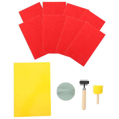 4Ensembles Ensemble Brayers En Bois Multicolores Pour Impression Gravure 1