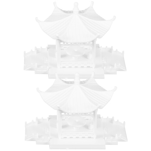 4Pièces Pavillon Miniature ABS Décor Micro Paysage