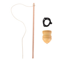 3Ensembles Toupies Manuelles Bois Beige Jeux Éducatifs Pour Enfants