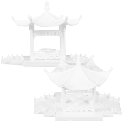 4Pièces Pavillon Miniature ABS Décor Micro Paysage 2