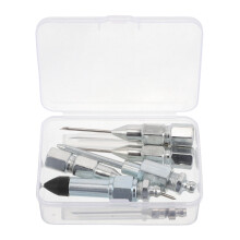 35Pièces Kit Injecteur Graisse Aiguilles Adaptateurs Acier Argenté