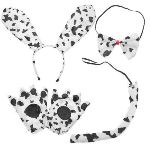 2Sets Dog Element Headbands White Party Decorative Cosplay Costume Set
