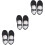 3Pairs Lightweight Black Ballet Dance Shoes Durable with Elastic Strap 5