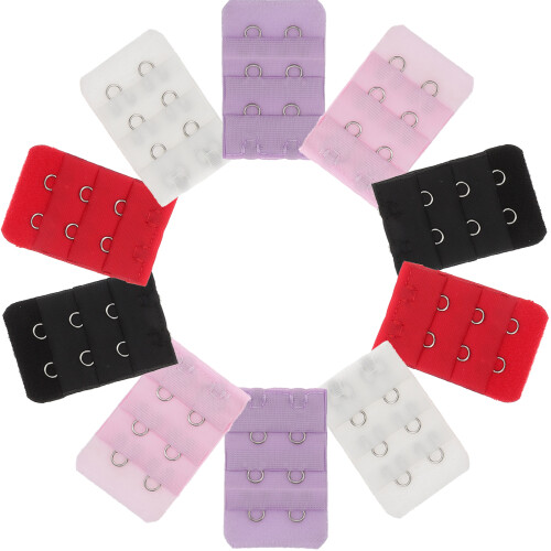 20Pcs Assorted Color Women Bra Extender Hooks Two Hook Strap Extension