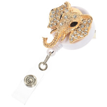 4Pcs Metal Retractable Badge Holders with Golden Clip for Id Access