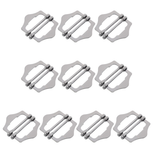20Pièces Boucles Glissières Métal Réglables Accessoire Mode Gris 2
