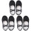 3Pairs Lightweight Black Ballet Dance Shoes Durable with Elastic Strap 2