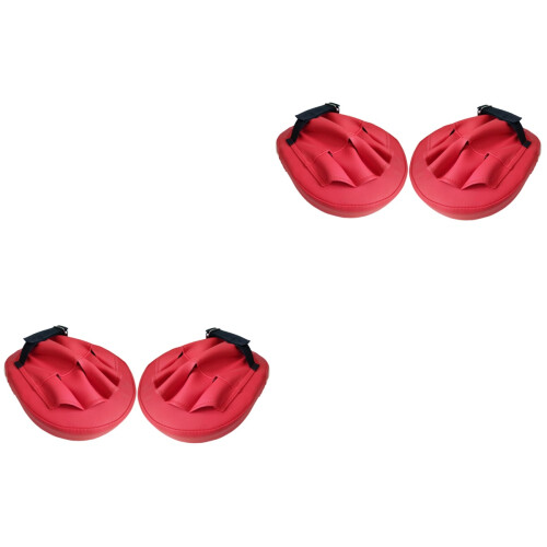 2Pcs Red Curved Kickboxing Pads Hand-Shaped for Training Safety 2
