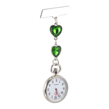 2Pcs Light Green Nurse Fob Watch Quartz Clip-on Hanging Pocket Watch