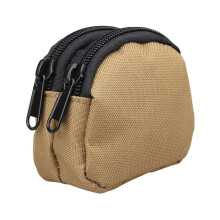 3Pcs Outdoor Waist Bag Khaki Nylon Multi-Layered Utility Storage Pouch