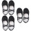 3Pairs Lightweight Black Ballet Dance Shoes Durable with Elastic Strap 7