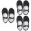 3Pairs Lightweight Black Ballet Dance Shoes Durable with Elastic Strap 6