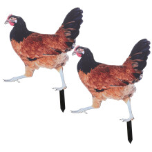 8Pcs Outdoor Yard Acrylic Chicken Stakes Bright Garden Decoratives