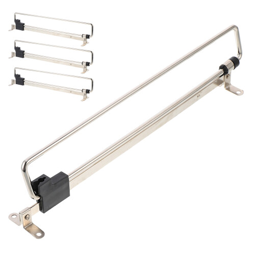 8Pcs Silver Extendable Pull-Out Wardrobe Rod Adjustable Hanger Rail 1