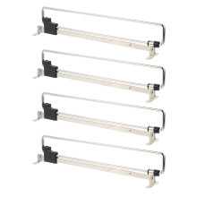 8Pcs Silver Extendable Pull-Out Wardrobe Rod Adjustable Hanger Rail