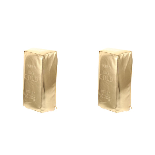 2Pièces Coussin Décoratif Or En PU Pour Bureau Salon 2