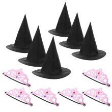 4Sets Dreamy Princess Crown with Witch Hat Costume Party Supplies