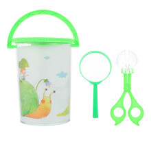 2Ensembles Seau D'observation Enfants Vert Clair Loupe ABS Résistant