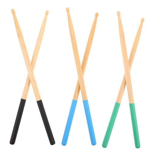 6Pairs Assorted Color Maple Drumsticks Kids Comfortable Grip Practice 1