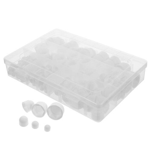 320Pcs White Rubber Hex Nut Covers Bolt Screw Safety Caps for Home 2