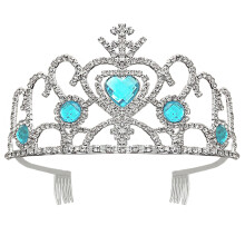 2Pcs Blue Kids Crystal Crown Tiara Lightweight Party Hair Decoration
