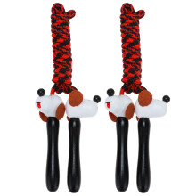 6Pcs Jump Rope Workout Set Red Wood Handle Kids Cartoon Design