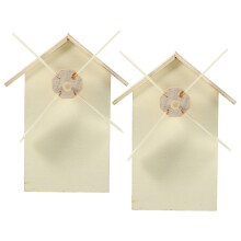 10Pcs DIY Wooden Windmill Piggy Bank for Kids Light Yellow Coin Bank