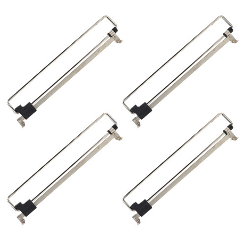 8Pcs Silver Extendable Pull-Out Wardrobe Rod Adjustable Hanger Rail 2