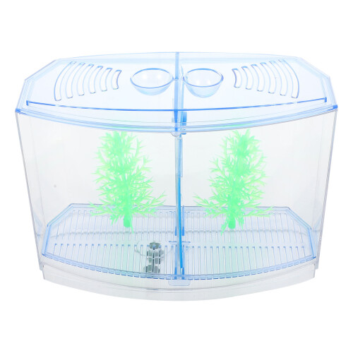2Sets Clear Acrylic Mini Fish Breeding Tank Small Desktop Aquarium