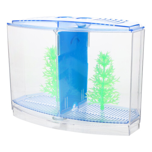 2Sets Clear Acrylic Mini Fish Breeding Tank Small Desktop Aquarium 2