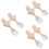 3Sets Short Handle Baby Fork Spoon Set Silicone Beige Toddler Utensils 8
